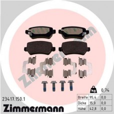 Гальмiвнi колодки дисковi заднi ZIMMERMANN 234171501