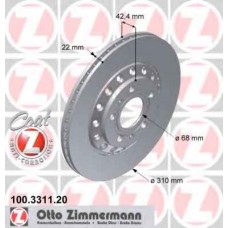 Гальмiвнi диски заднi ZIMMERMANN 100331120