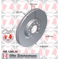 Гальмiвнi диски переднi ZIMMERMANN 100124920