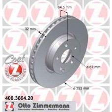 Гальмiвнi диски переднi ZIMMERMANN 400366420