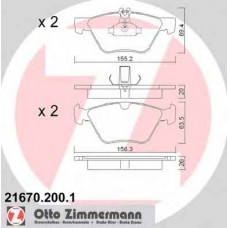 Гальмiвнi колодки дисковi переднi ZIMMERMANN 216702001