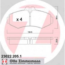 Гальмiвнi колодки дисковi переднi ZIMMERMANN 230222051