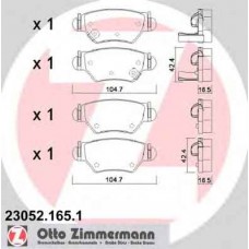 Гальмiвнi колодки дисковi заднi ZIMMERMANN 230521651