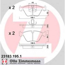 Гальмiвнi колодки дисковi переднi ZIMMERMANN 231831951