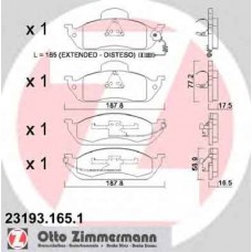 Гальмiвнi колодки дисковi переднi ZIMMERMANN 231931651