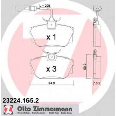Гальмiвнi колодки дисковi заднi ZIMMERMANN 232241652