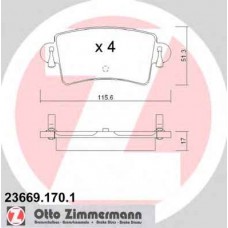 Гальмiвнi колодки дисковi заднi ZIMMERMANN 236691701