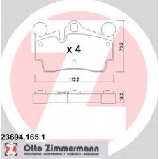 Гальмiвнi колодки дисковi заднi ZIMMERMANN 236941651