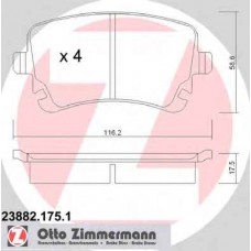 Гальмiвнi колодки дисковi заднi ZIMMERMANN 238821751