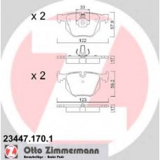 Гальмiвнi колодки дисковi заднi ZIMMERMANN 234471701