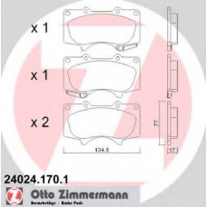 Гальмiвнi колодки дисковi переднi 134mm ZIMMERMANN 240241701