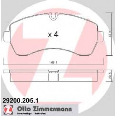 Гальмiвнi колодки дисковi без аксесуарiв переднi ZIMMERMANN 292002051