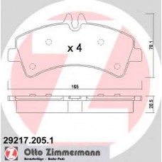 Гальмiвнi колодки дисковi заднi ZIMMERMANN 292172051