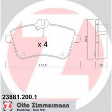 Гальмiвнi колодки дисковi без датчика переднi ZIMMERMANN 238812001