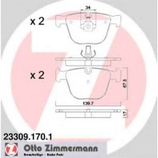 Гальмiвнi колодки дисковi заднi ZIMMERMANN 233091701