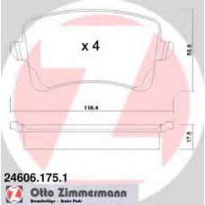 Гальмiвнi колодки дисковi без аксесуарiв заднi ZIMMERMANN 246061751