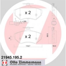 Гальмiвнi колодки дисковi переднi ZIMMERMANN 219451952