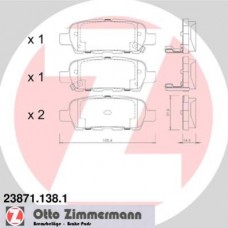 Гальмiвнi колодки дисковi заднi ZIMMERMANN 238711381