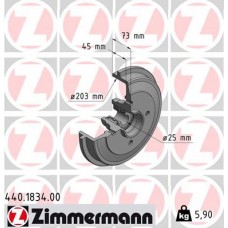 Гальмiвнi барабани з пiдшипником переднi ZIMMERMANN 440183400