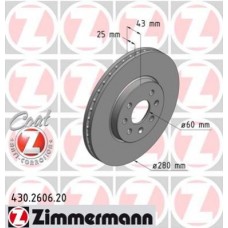 Гальмiвнi диски переднi ZIMMERMANN 430260620