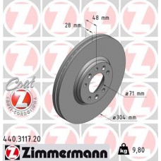 Гальмiвнi диски Coat Z переднi ZIMMERMANN 440311720