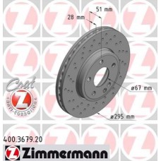 Гальмiвнi диски Coat Z переднi з отворами ZIMMERMANN 400367920