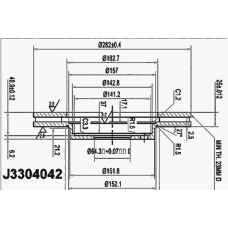 Гальмiвнi диски NIPPARTS J3304042