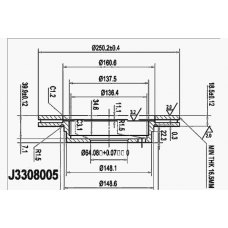 Гальмiвнi диски NIPPARTS J3308005