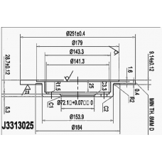 Гальмiвнi диски NIPPARTS J3313025