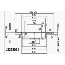 Гальмiвнi диски NIPPARTS J3313031