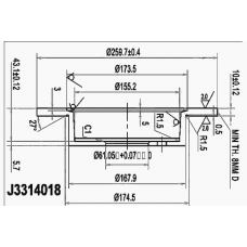 Гальмiвнi диски NIPPARTS J3314018