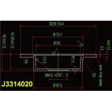 Гальмiвнi диски NIPPARTS J3314020