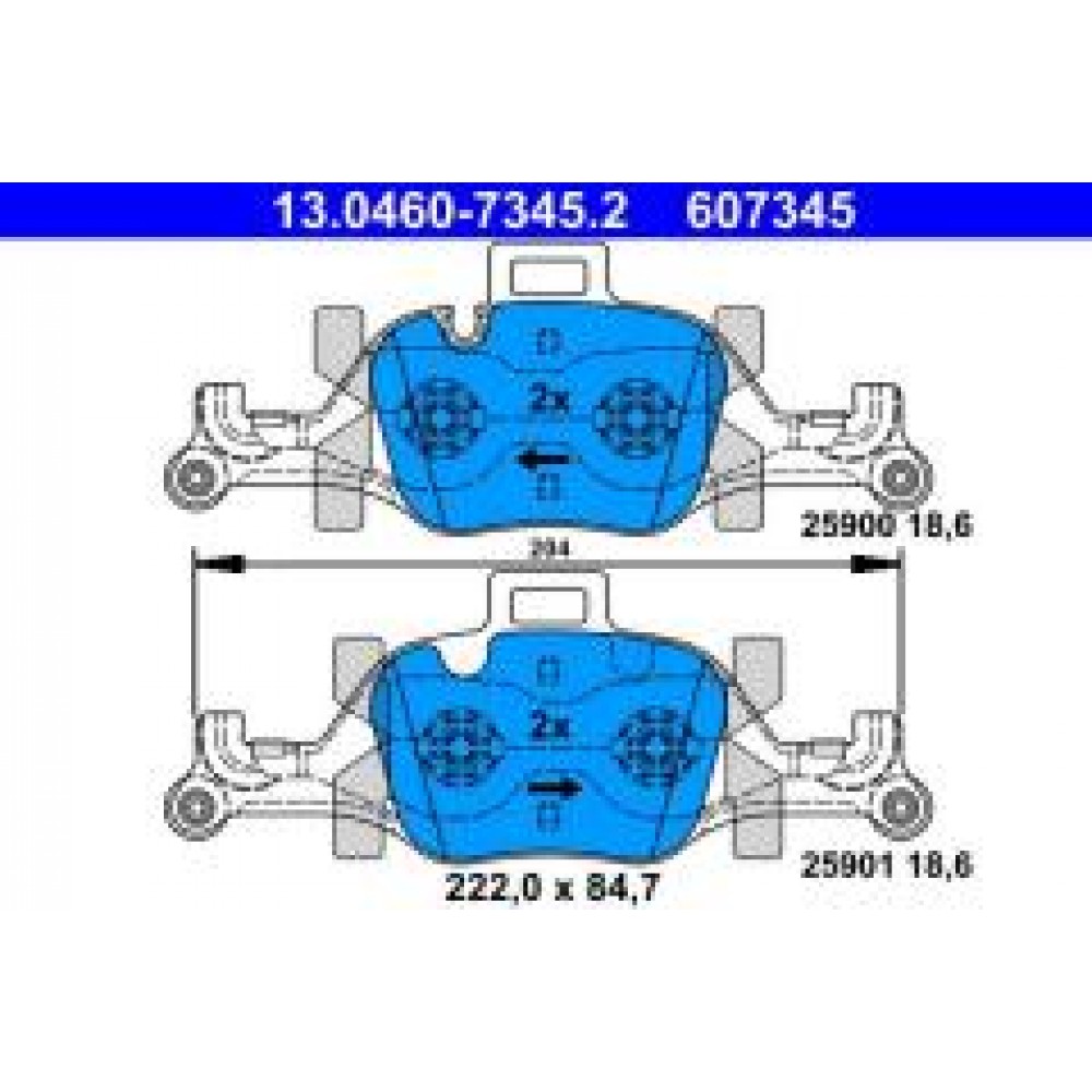 Колодки гальмівні (передні) BMW 3 (G20/G80) 18-/X5 (G05/F95) 18-/7 (G11/G12) 15- (Ate)