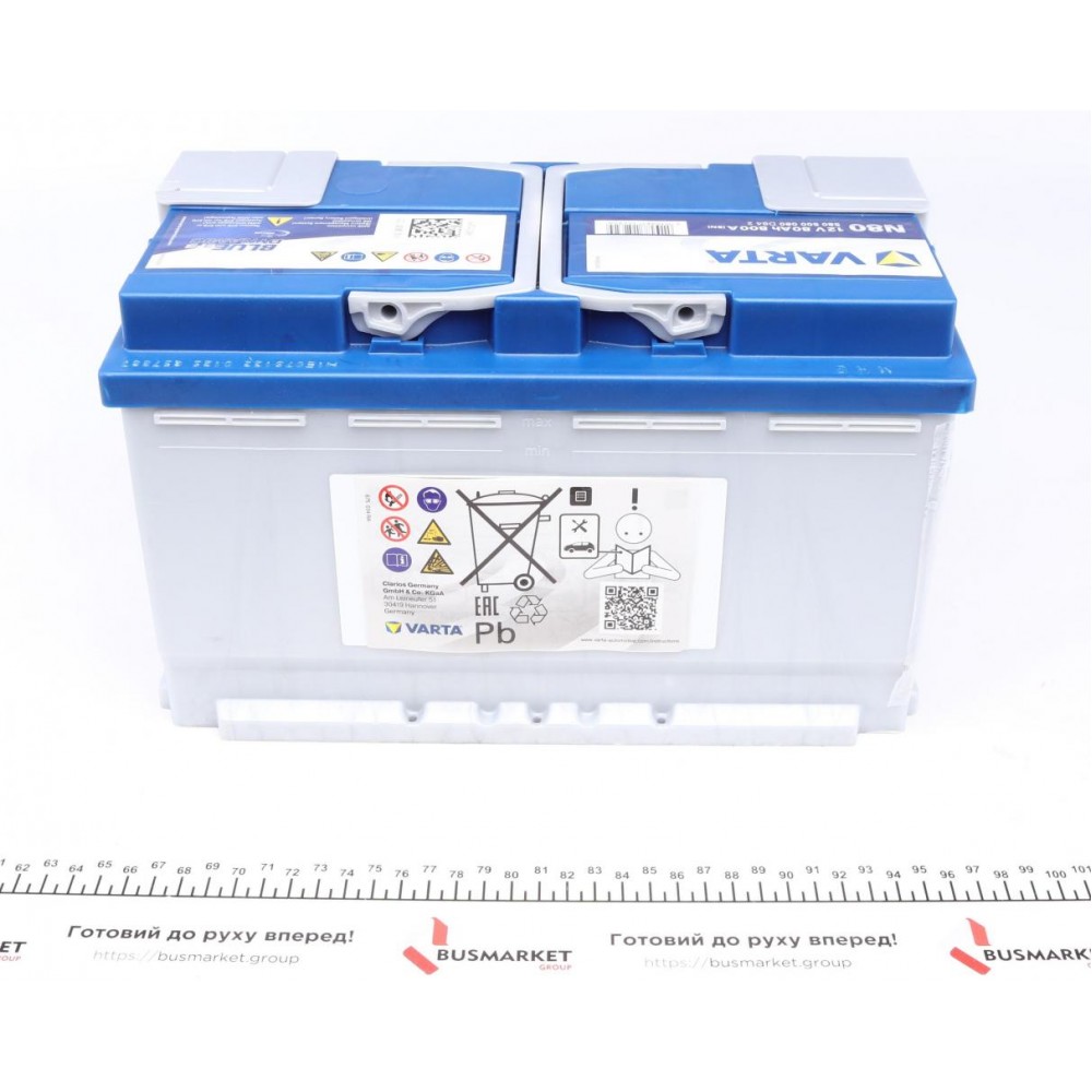 Акумуляторна батарея 80Ah/800A (315x175x190/+R/B13) (Start-Stop EFB) Blue Dunamic N80