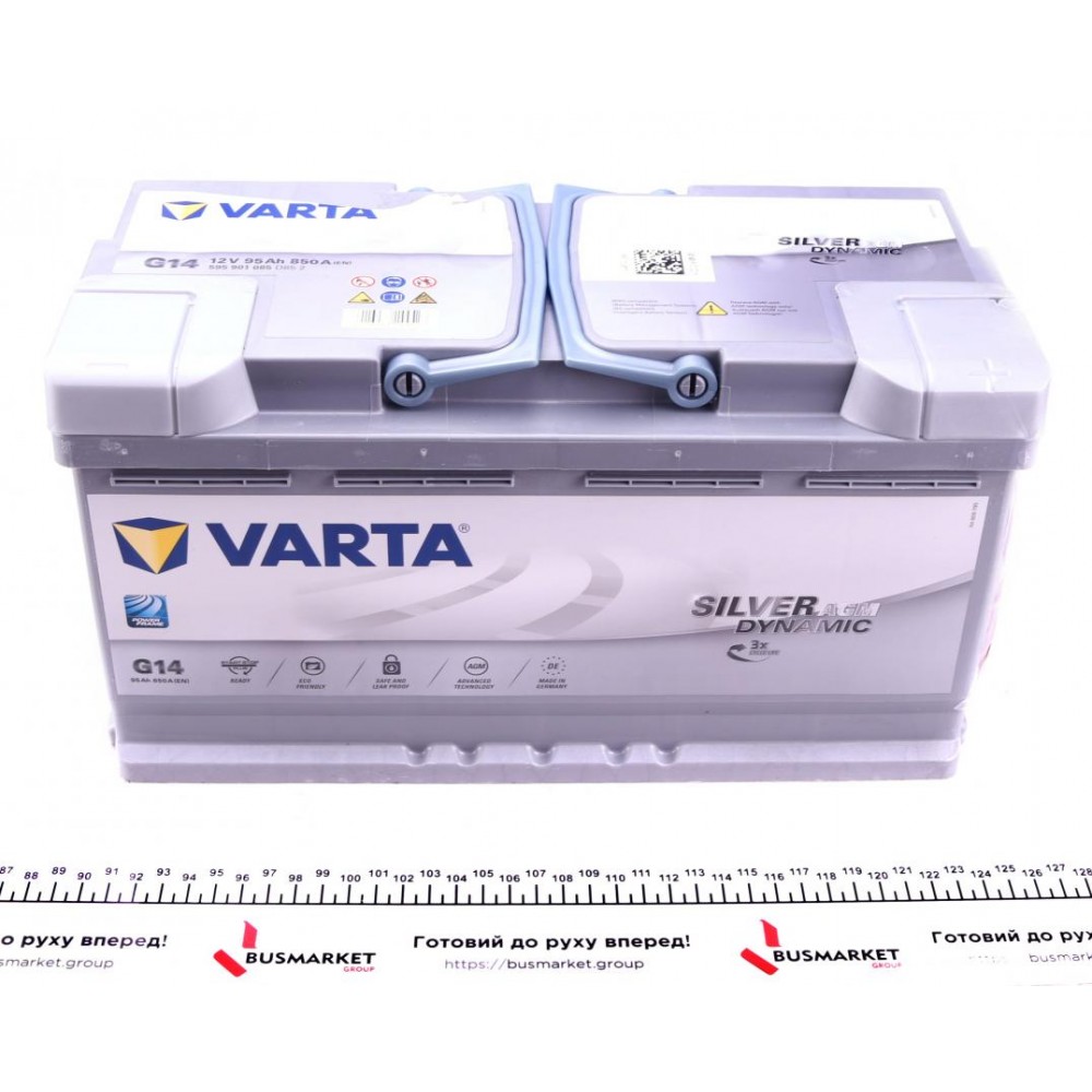 Акумуляторна батарея 95Ah/850A (353x175x190/+R/B13) (Start-Stop AGM) Silver Dynamic G14