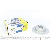 Диск гальмівний (задній) Audi A3/Seat Leon/Skoda Octavia/VW Golf 04- (256x10) (з покриттям) (повний)