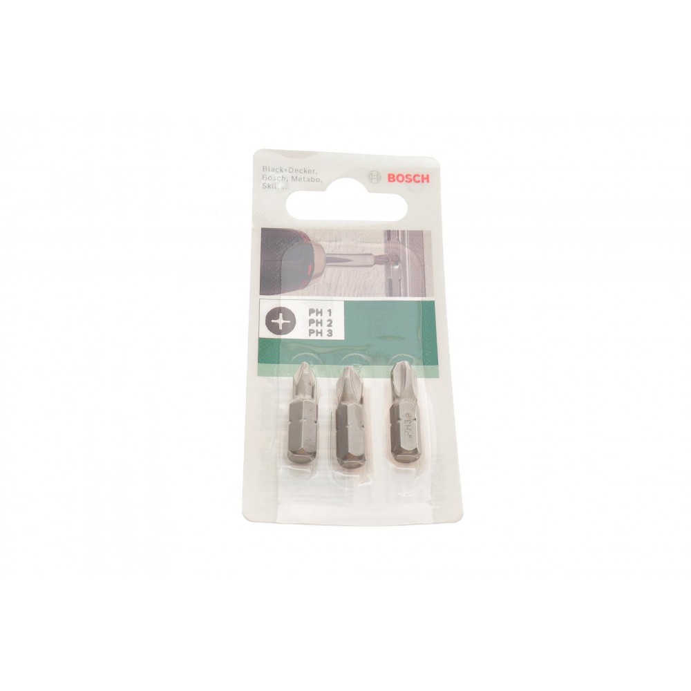 Набір бит Bosch Standard PH1//PH2/PH3 25mm (3 шт.)