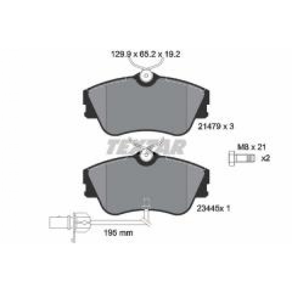 Колодки гальмівні (передні) VW T4 R15 (Lucas) (з датчиком)