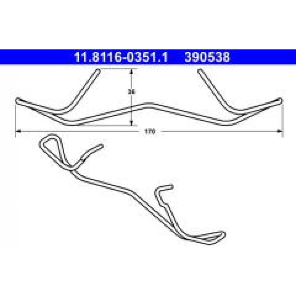 Планка супорта (переднього) прижимна VW Caddy III 05-15 (Ate)