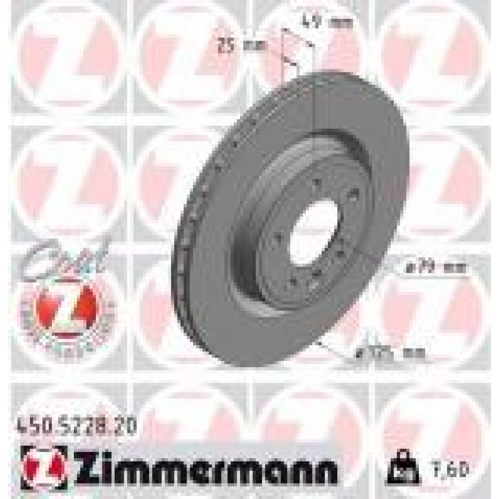 Диск гальмівний (задній) Land Rover Discovery V 16-/ Range Rover 12- (325x25) Coat Z