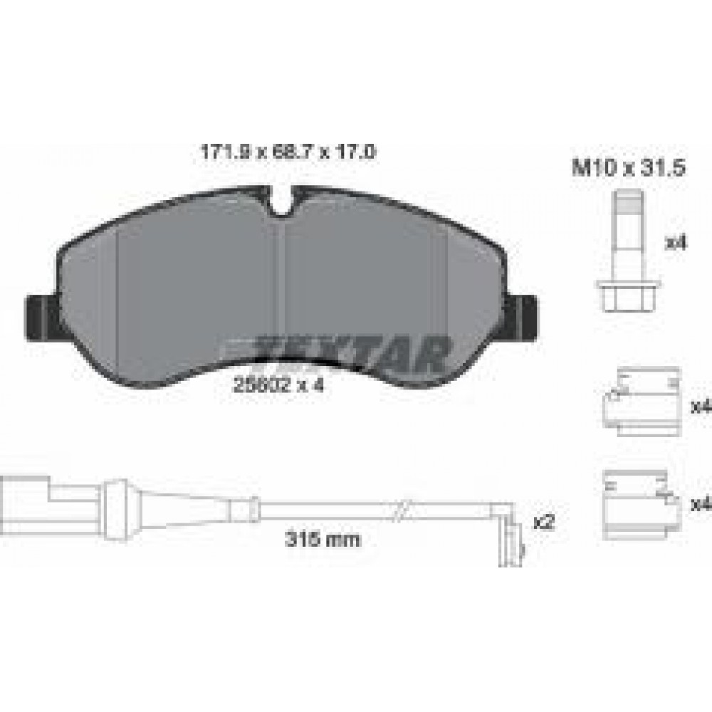 Колодки гальмівні (передні) Ford Transit 12- (TRW) Q+/(з датчиками)