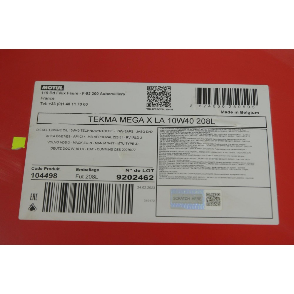 Олива 10W40 Tekma Mega X LA (208L) (104498)