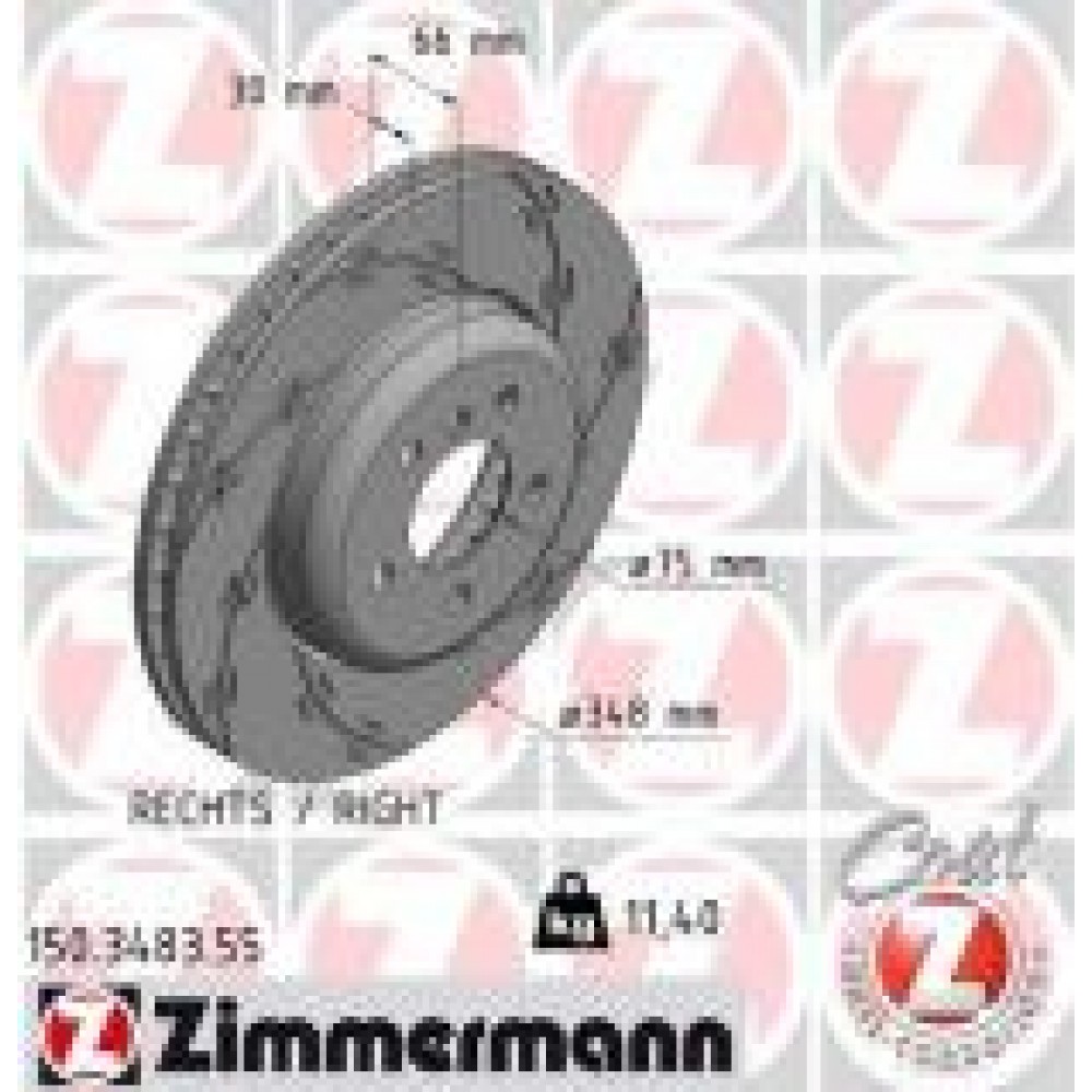 Диск гальмівний (передній) BMW 5 (F10/F11)/6 (F06/F13) 09- (R) (348x30) (з покр.) (з прорезом) (вент)