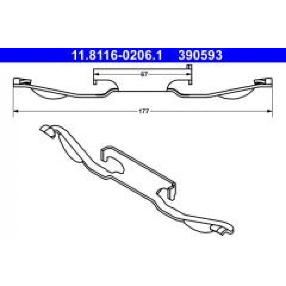 Планка супорта (переднього) прижимна Ford Mondeo/BMW 3 (E36)/Volvo XC70C 98- (Ate)