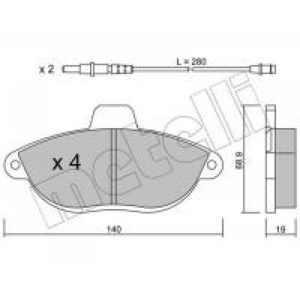 Колодки гальмівні (передні) Fiat Scudo/Peugeot Expert 96- (з датчиком)