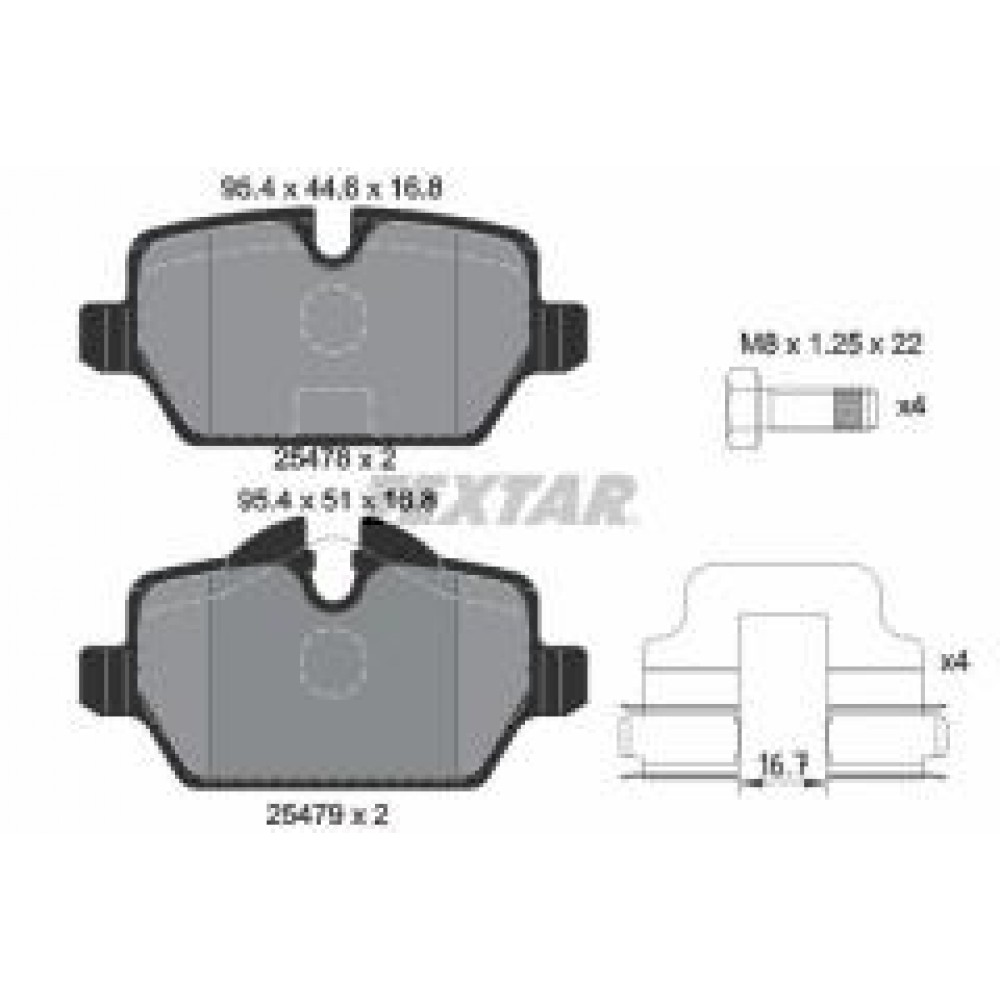 Колодки гальмівні (задні) Mini Countryman (R60)/Paceman (R61) 10-16  (Lucas) Q+
