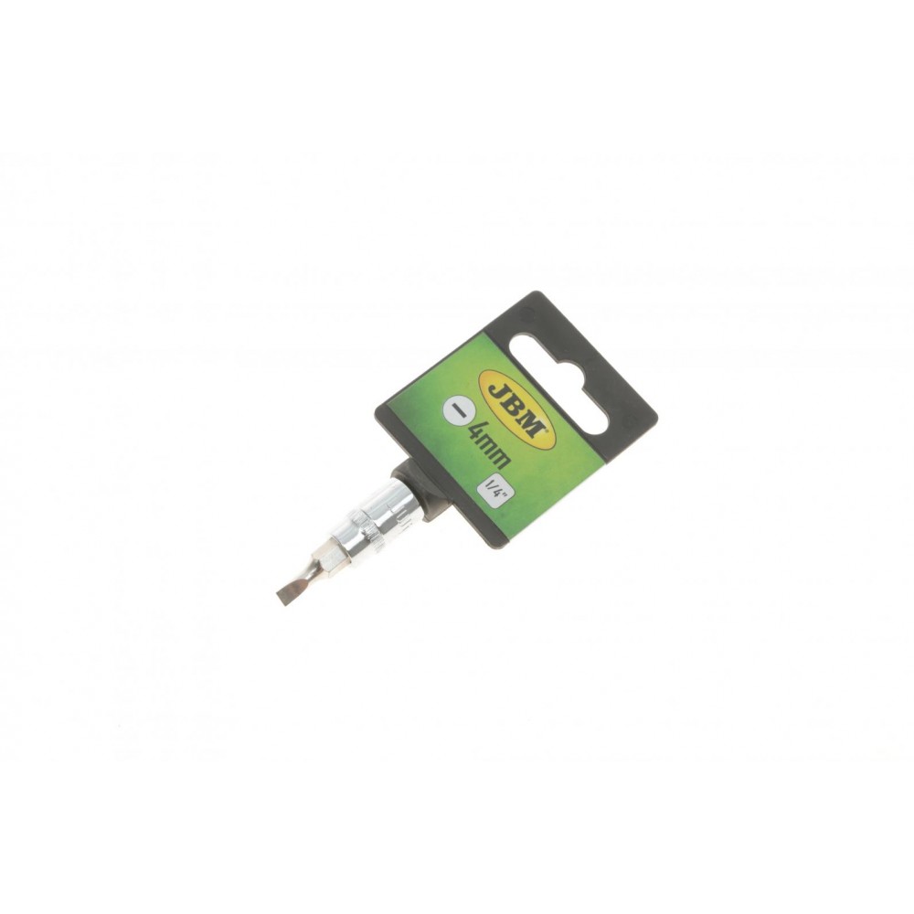 Біта гвинтова плоска SOCKET SLOTTED (SL) (4mm) (хромована)