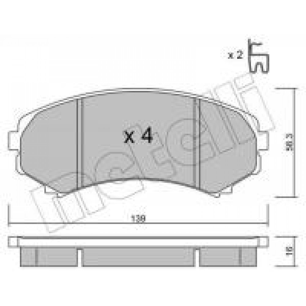Колодки гальмівні (передні) Mitsubishi Grandis 04-11/Pajero II-IV 90-/Mazda E2000/2200 88-03