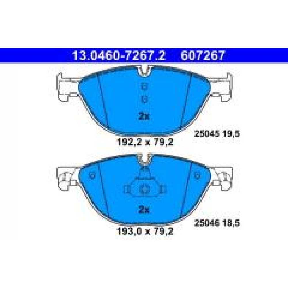 Колодки гальмівні (передні) BMW 5 (F07/F10/F11) 09-17/6 (F06/F13) 11-18/7 (F01/F02/F03/F04) 08-15 (Ate)