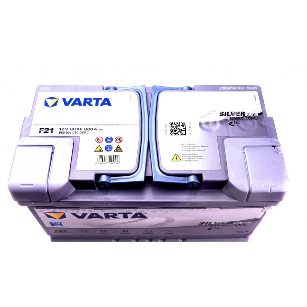 Акумуляторна батарея 80Ah/800A (315x175x190/+R/B13) (Start-Stop AGM) Silver Dynamic F21